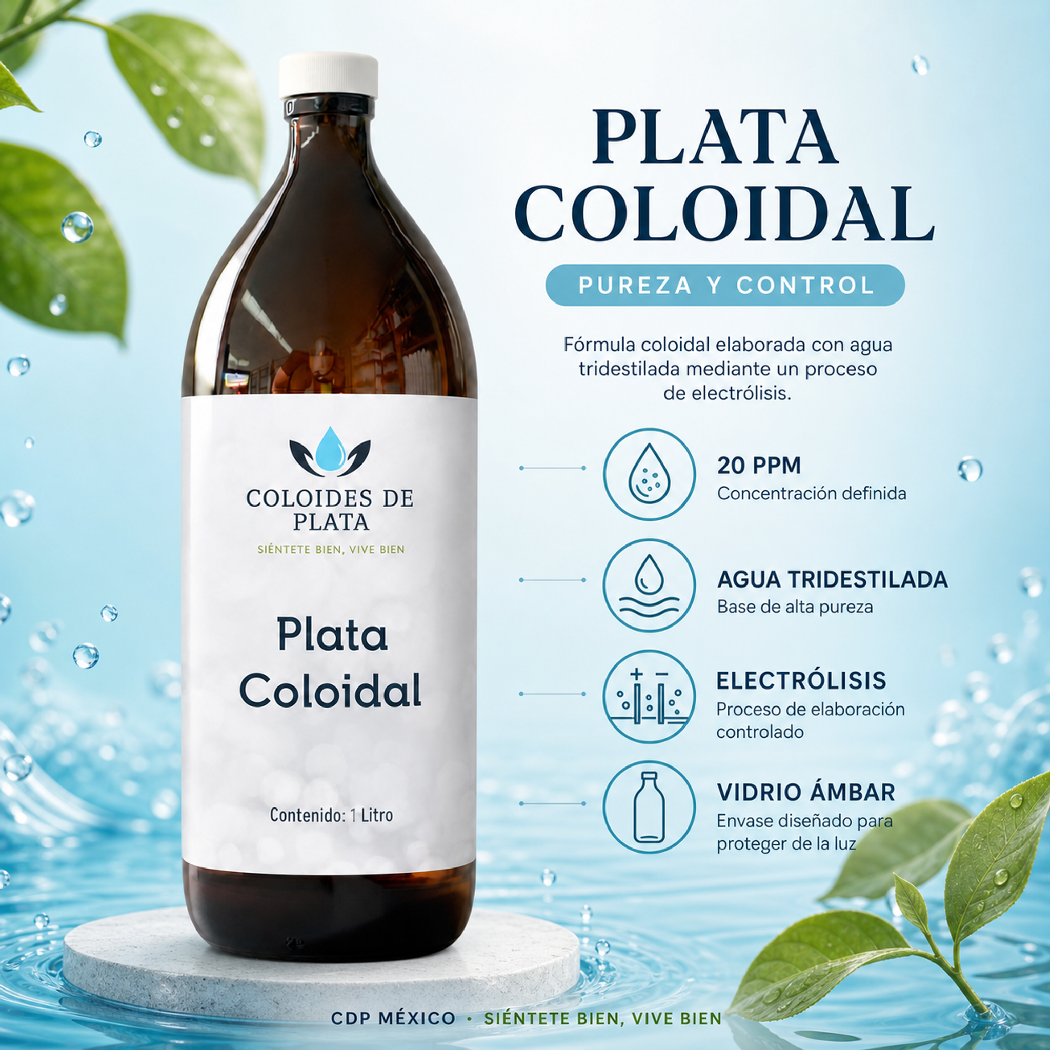 Plata Coloidal 20 PPM